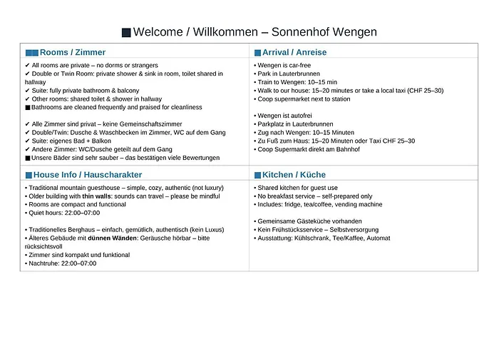Hostel Sonnenhof - Wengens Original Kurhaus